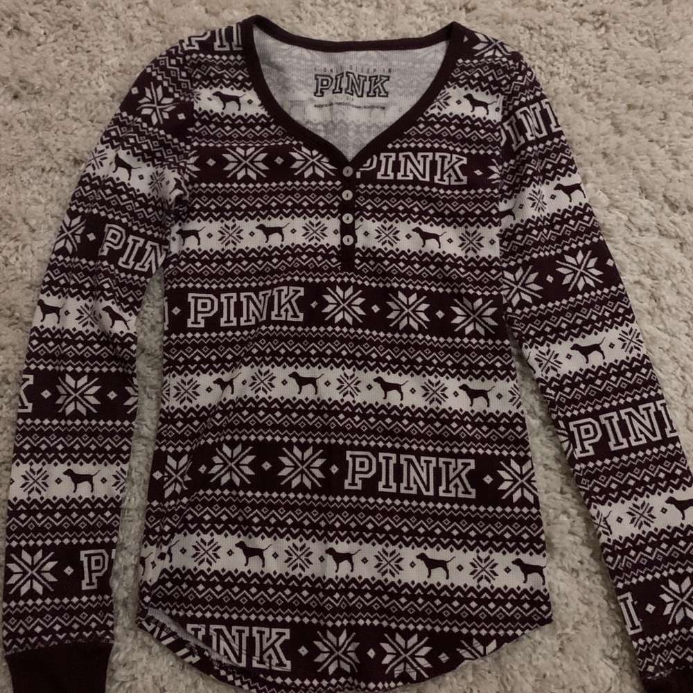 PINK holiday pj shirt